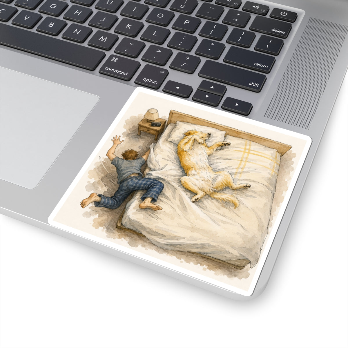 Sleeps Like He Pays Rent - Sticker