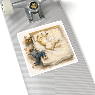 Sleeps Like He Pays Rent - Sticker